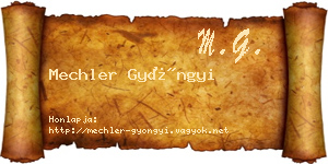Mechler Gyöngyi névjegykártya